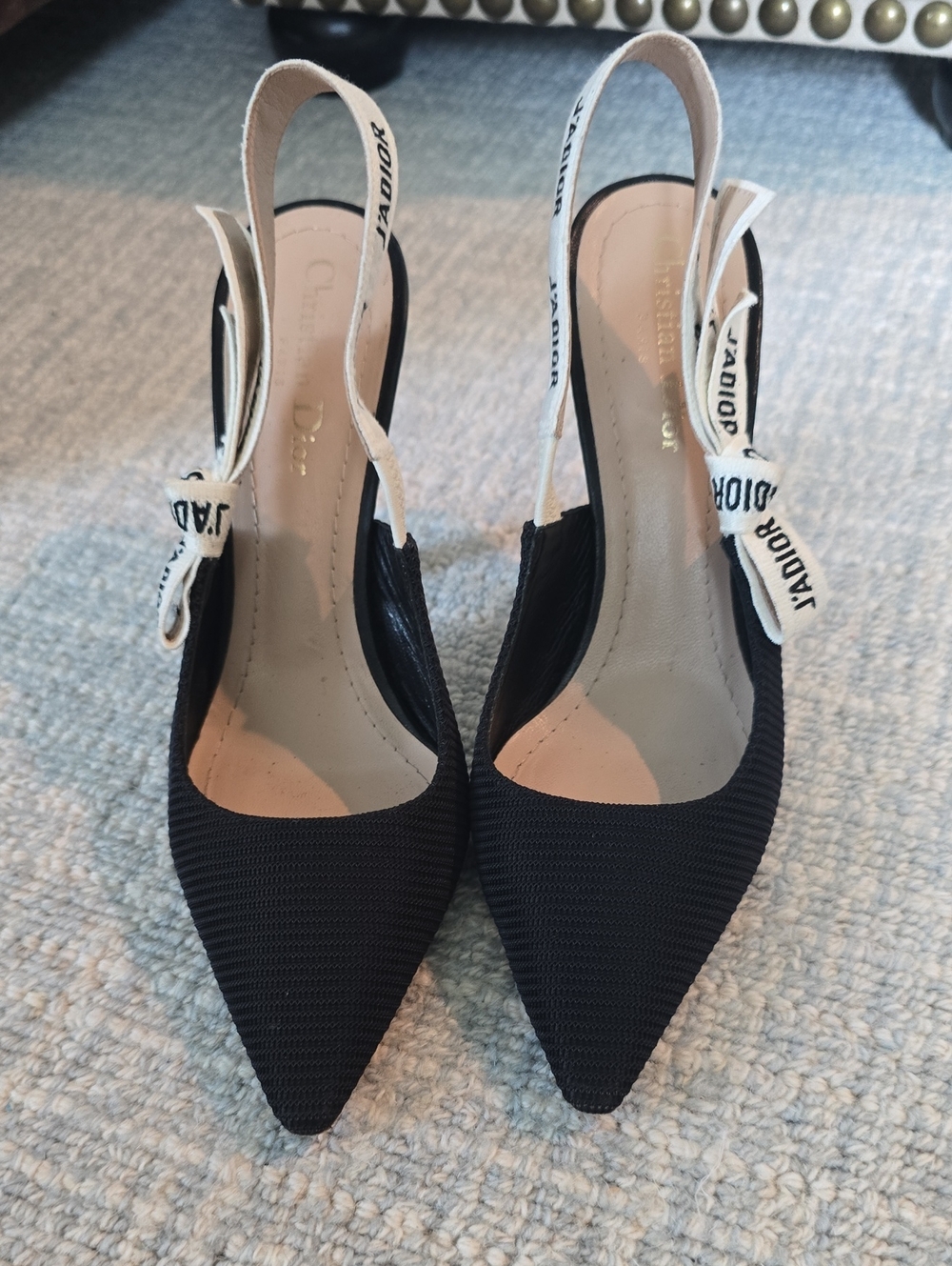 Dior Black and White J'Adior Slingback Pumps
